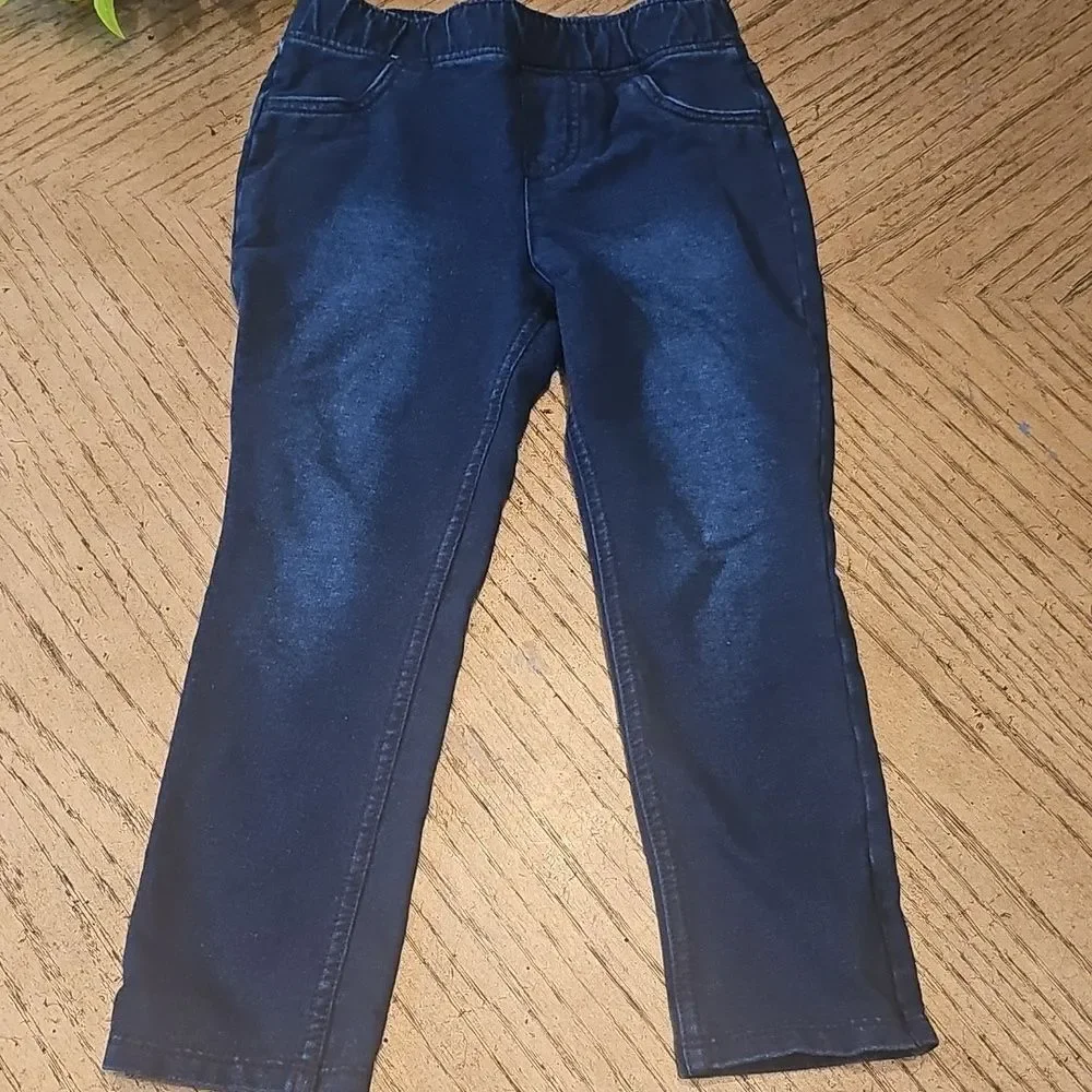 Janie and Jack White Long Sleeve Shirt And Jeans Jumping Bean 4T